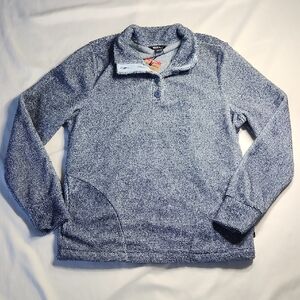 Eddie Bauer Women’s XS Fleece Snap Pullover – Light Harbor Blue – MSRP $74.99